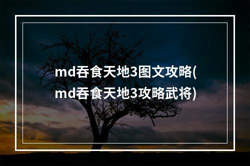 md吞食天地3图文攻略(md吞食天地3攻略武将)