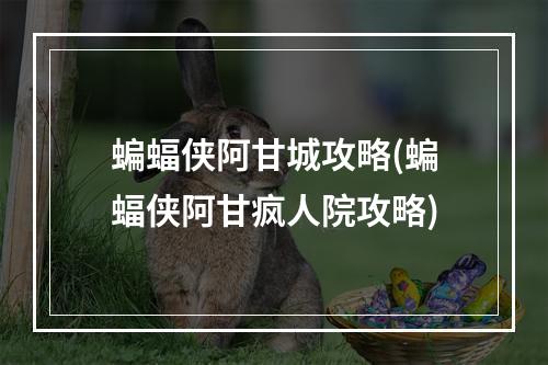 蝙蝠侠阿甘城攻略(蝙蝠侠阿甘疯人院攻略)