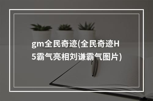 gm全民奇迹(全民奇迹H5霸气亮相刘谦霸气图片)