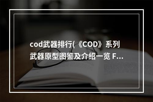 cod武器排行(《COD》系列武器原型图鉴及介绍一览 FN F2000战术型)