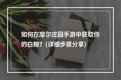 如何在摩尔庄园手游中获取你的白鲸？(详细步骤分享)