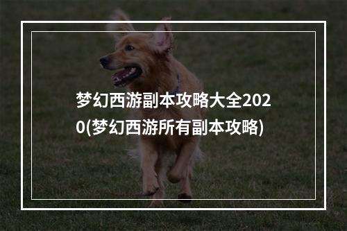 梦幻西游副本攻略大全2020(梦幻西游所有副本攻略)