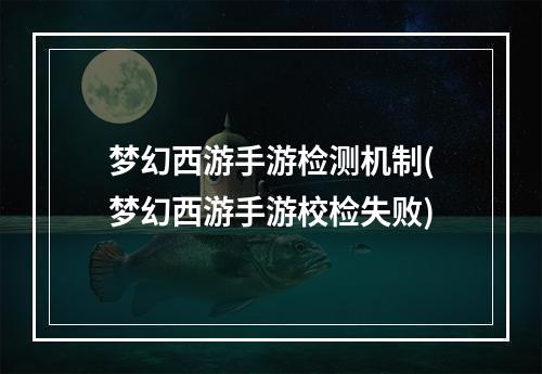 梦幻西游手游检测机制(梦幻西游手游校检失败)