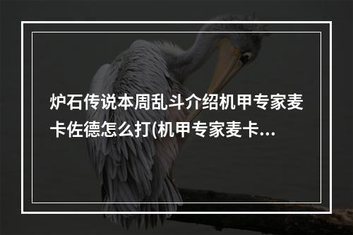 炉石传说本周乱斗介绍机甲专家麦卡佐德怎么打(机甲专家麦卡佐德)