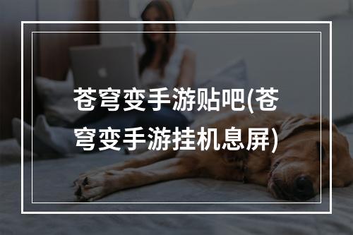 苍穹变手游贴吧(苍穹变手游挂机息屏)