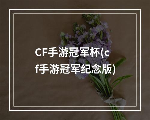 CF手游冠军杯(cf手游冠军纪念版)