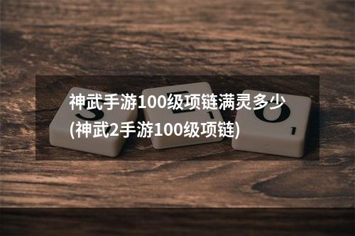 神武手游100级项链满灵多少(神武2手游100级项链)