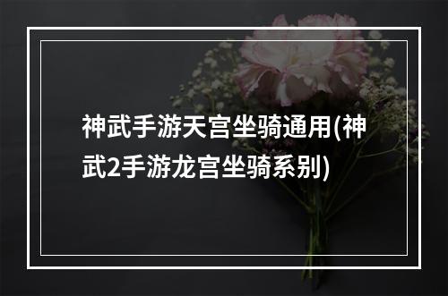 神武手游天宫坐骑通用(神武2手游龙宫坐骑系别)