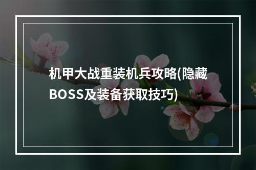 机甲大战重装机兵攻略(隐藏BOSS及装备获取技巧)