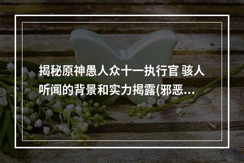 揭秘原神愚人众十一执行官 骇人听闻的背景和实力揭露(邪恶与正义的较量原神愚人众十一执行官)