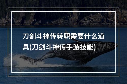 刀剑斗神传转职需要什么道具(刀剑斗神传手游技能)