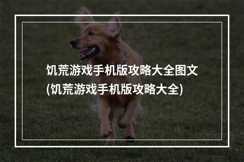 饥荒游戏手机版攻略大全图文(饥荒游戏手机版攻略大全)