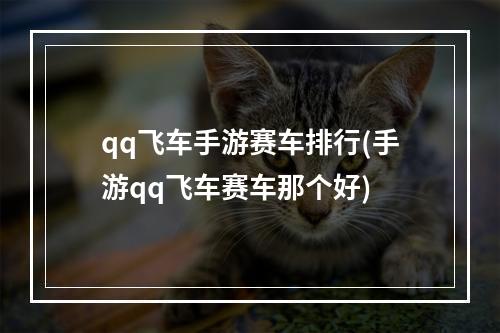 qq飞车手游赛车排行(手游qq飞车赛车那个好)