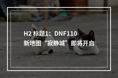 H2 标题1：DNF110新地图“寂静城”即将开启