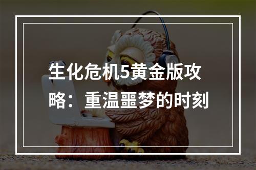 生化危机5黄金版攻略：重温噩梦的时刻