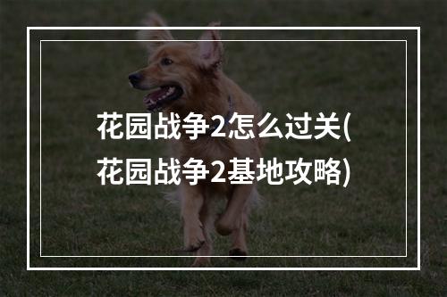 花园战争2怎么过关(花园战争2基地攻略)