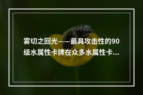 雾切之回光——最具攻击性的90级水属性卡牌在众多水属性卡牌中，雾切之回光绝对是最出色的一款。作为一名90级卡牌，其攻击力和生命值都非常优秀，但更为重要的是，它的