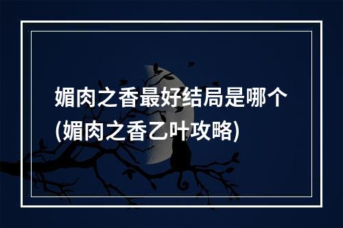 媚肉之香最好结局是哪个(媚肉之香乙叶攻略)