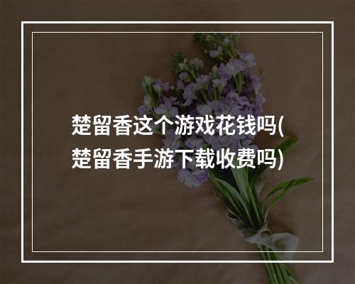 楚留香这个游戏花钱吗(楚留香手游下载收费吗)