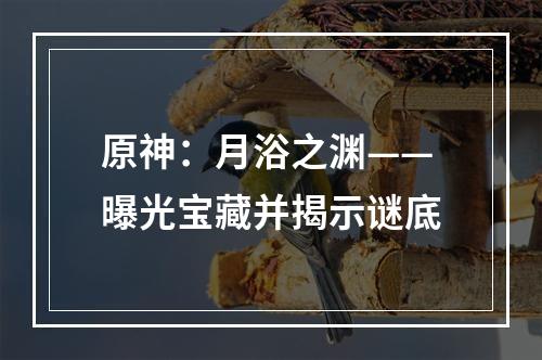 原神：月浴之渊——曝光宝藏并揭示谜底