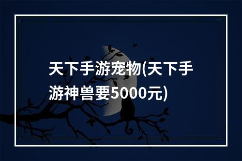 天下手游宠物(天下手游神兽要5000元)